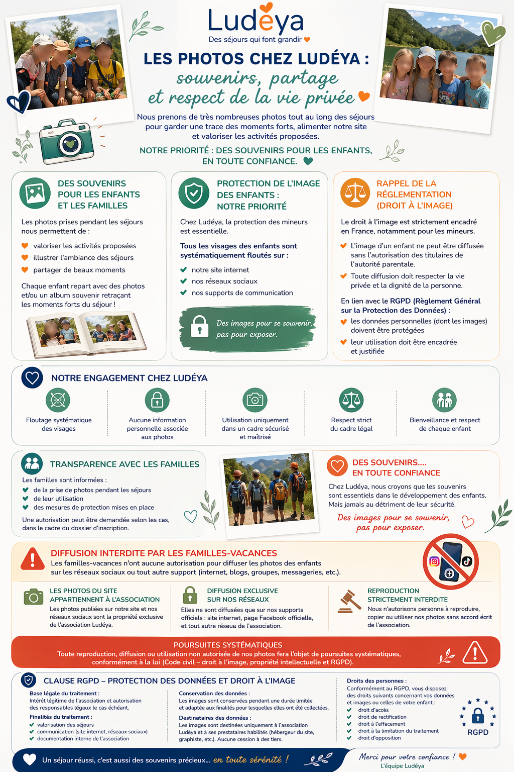 Les photos chez Ludéya : souvenirs, partage et respect de la vie privée