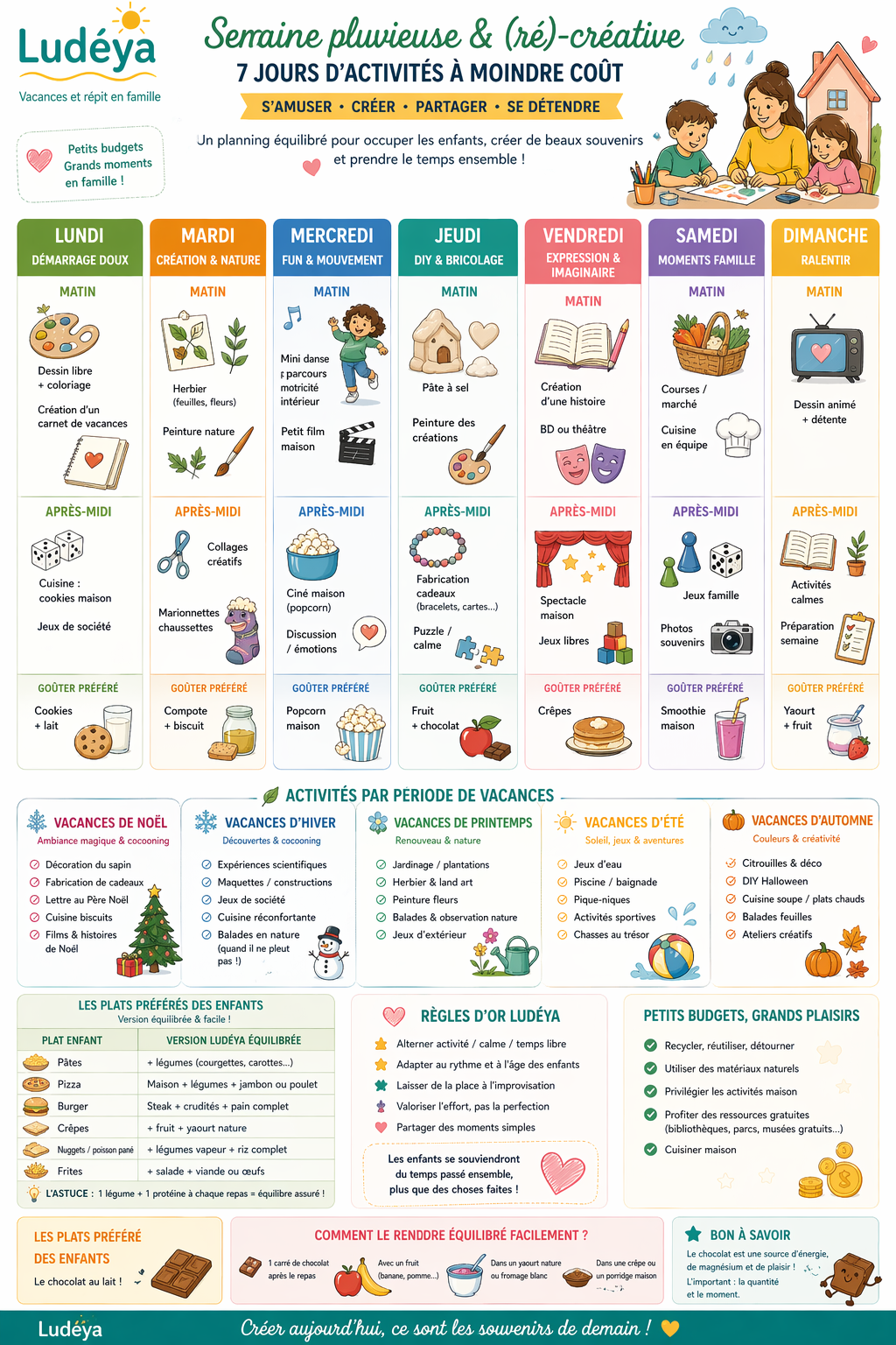 Semaine type Ludéya – Pluie & créativité