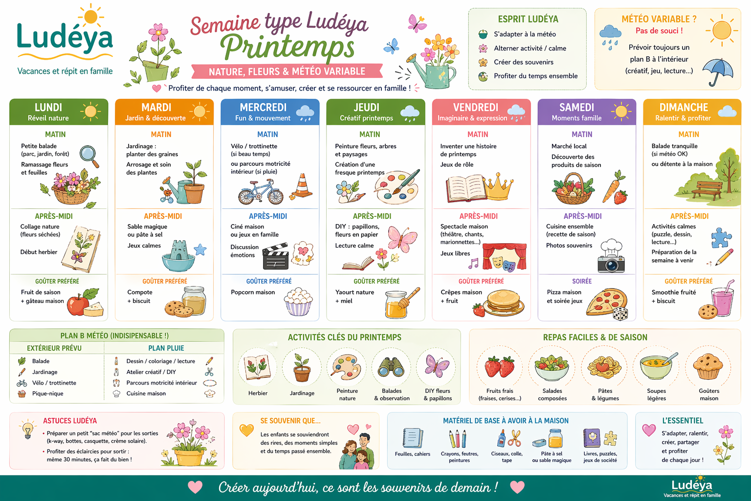 Semaine type Ludéya – Printemps